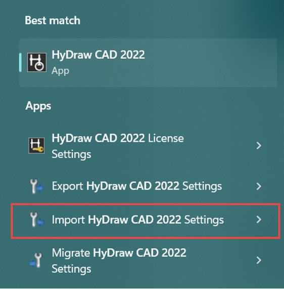 Import Settings