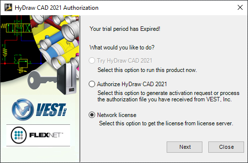 HyDraw CAD is unable to get the license from the VEST License Server ...