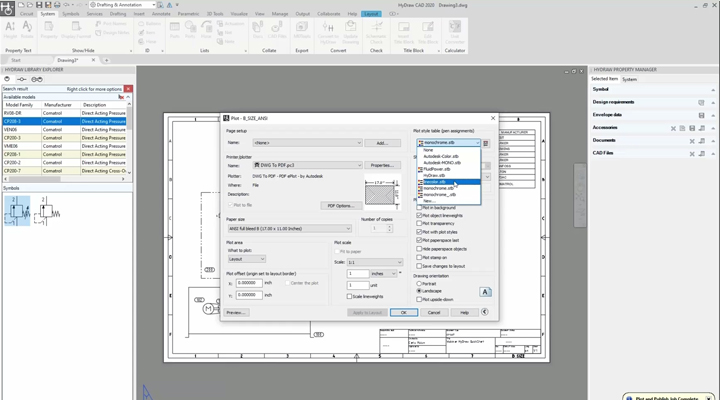 Ploting a hydraulic circuit diagram How to plot a HyDraw circuit diagram