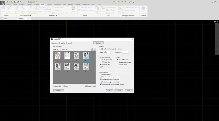 Create custom hydraulic symbols within HyDraw CAD Import PDF and Build a Symbol using HyDraw CAD