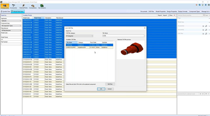 How to link 3D CAD models in the HyDraw library