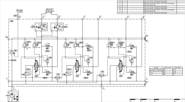 A classic HyDraw CAD demo showing most of the features. Hydraulic Circuit Design with HyDraw CAD - 6