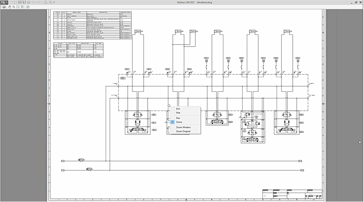 A classic HyDraw CAD demo showing most of the features. Hydraulic Circuit Design with HyDraw CAD - 7