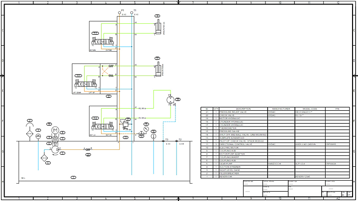 Hydraulic power pack with full details, 3D CAD Model Library