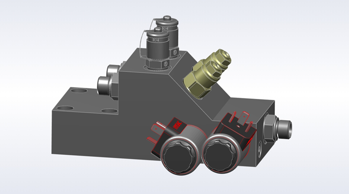 Meet critical space and layout constraints when integrating
hydraulic manifold assemblies within your machine/equipment. Design a non-rectangular manifold with MDTools