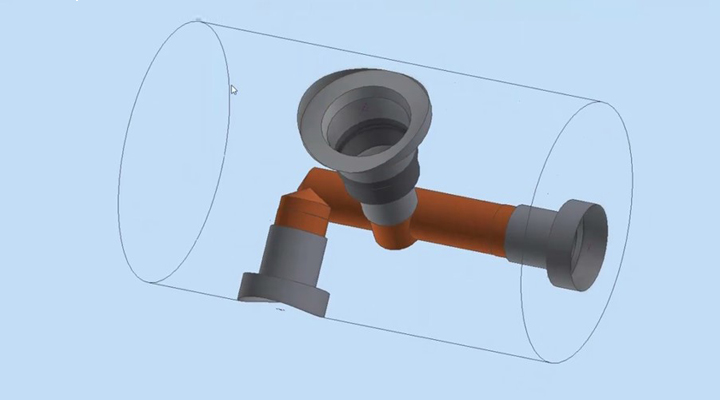 Design a cylindrical manifold with MDTools