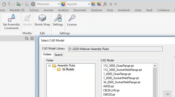 Configure 3D models to automatically assemble on a manifold block design MDTools Manifold Assembly Rules