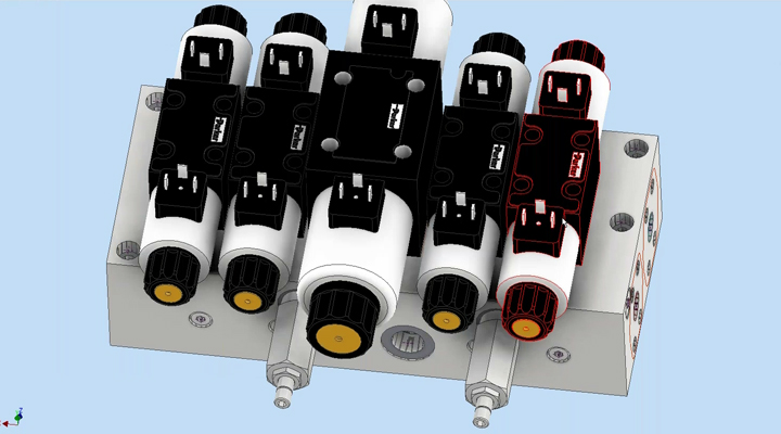 Design, check and assemble a hydraulic manifold block. Hydraulic Manifold Design with MDTools - 2