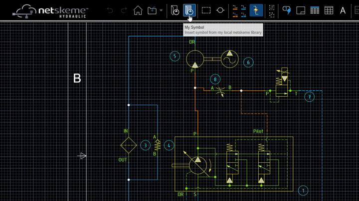 Create hydraulic circuits within a browser choosing from over 18K online symbols (and much more). Will also show how custom symbols created in HyDraw CAD can be converted for use in NetSkeme. How to Utilize your HyDraw Library within NetSkeme
