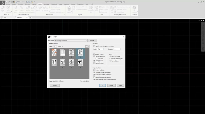 lmport PDF and Build a Symbol using HyDraw CAD