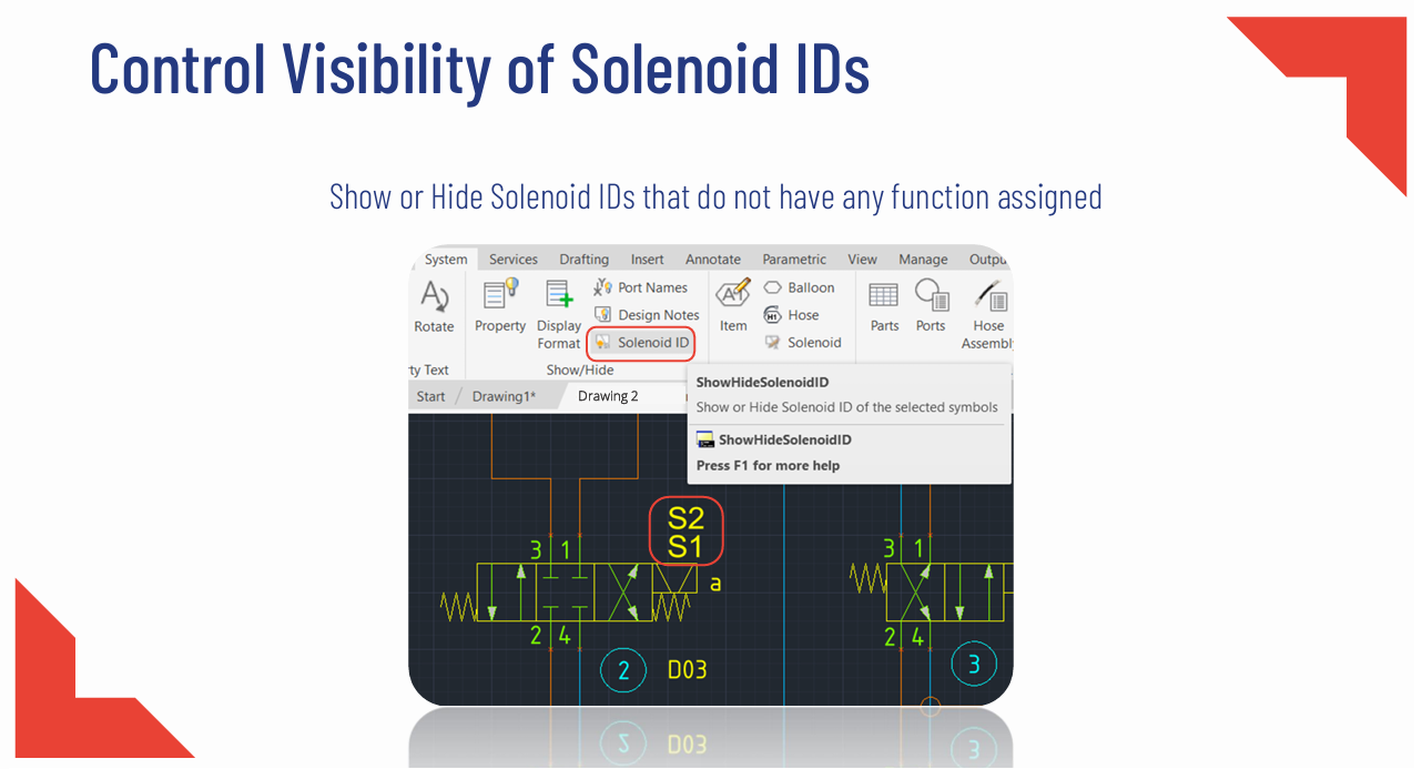 Change file categories directly within HyDraw CAD
