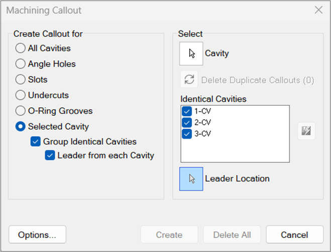 Grouping Identical Cavities